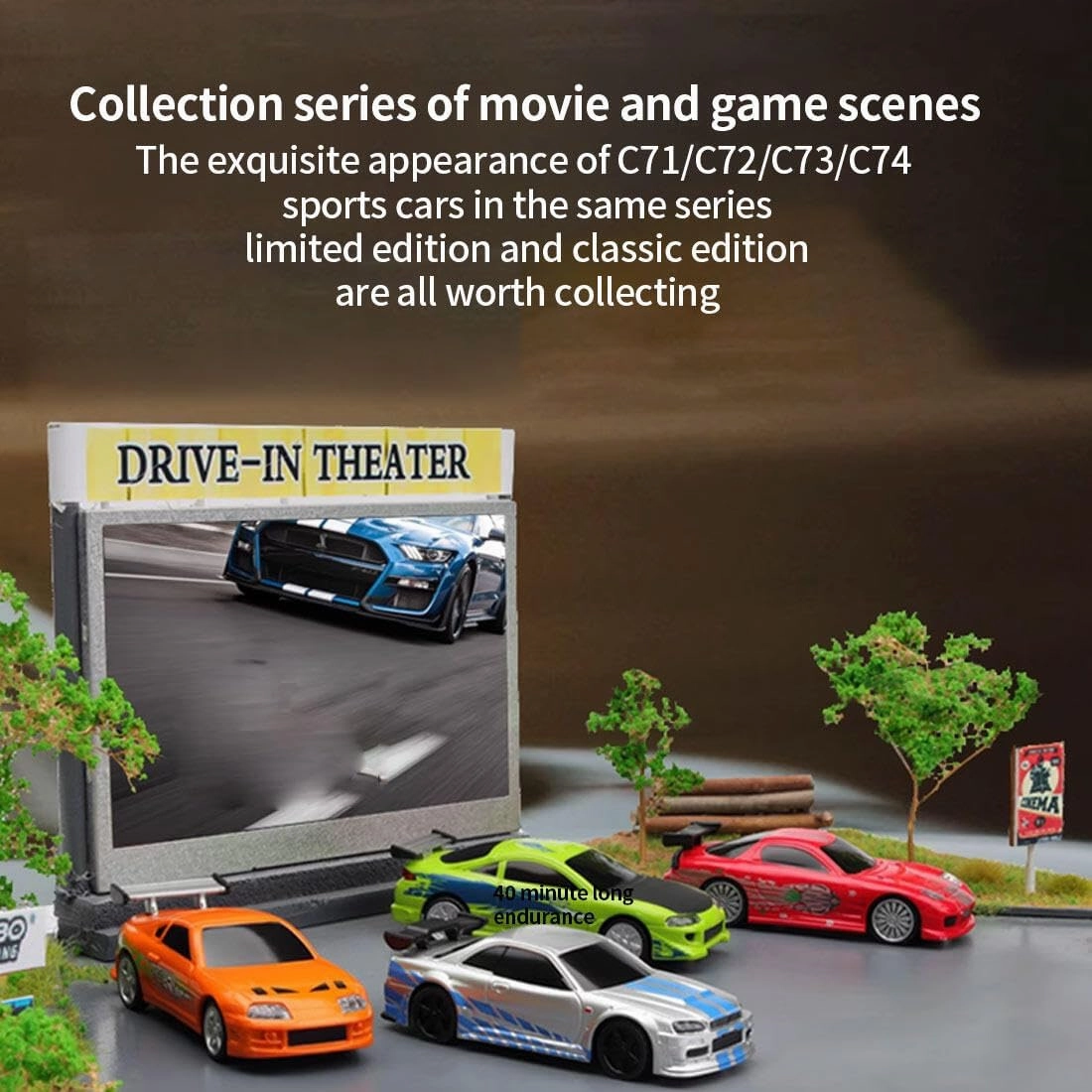 Turbo RC Racing Sport Car, 1/76 RC Drift Car 2.4G RC 3CH Electric RWD High Speed Off-Road Truck Remote Control Car Toy Gifts for Adults - RTR Version