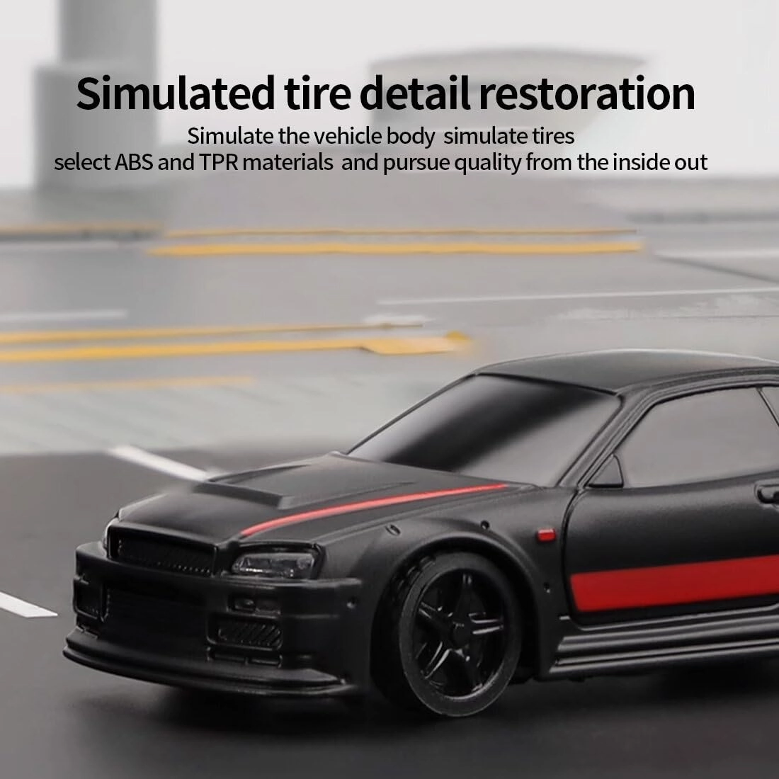 Turbo RC Racing Sport Car, 1/76 RC Drift Car 2.4G RC 3CH Electric RWD High Speed Off-Road Truck Remote Control Car Toy Gifts for Adults - RTR Version