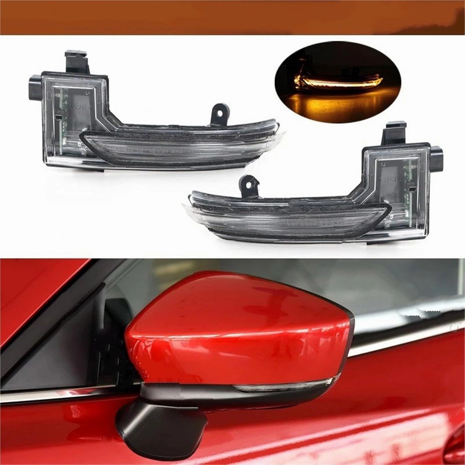 Turn Signal Light Car Outside Rearview Door Side Mirror Turn Signal Light Indicator Lamp for Mazda 3 Axela 2017 2018 2019 Mirror Turn Signal