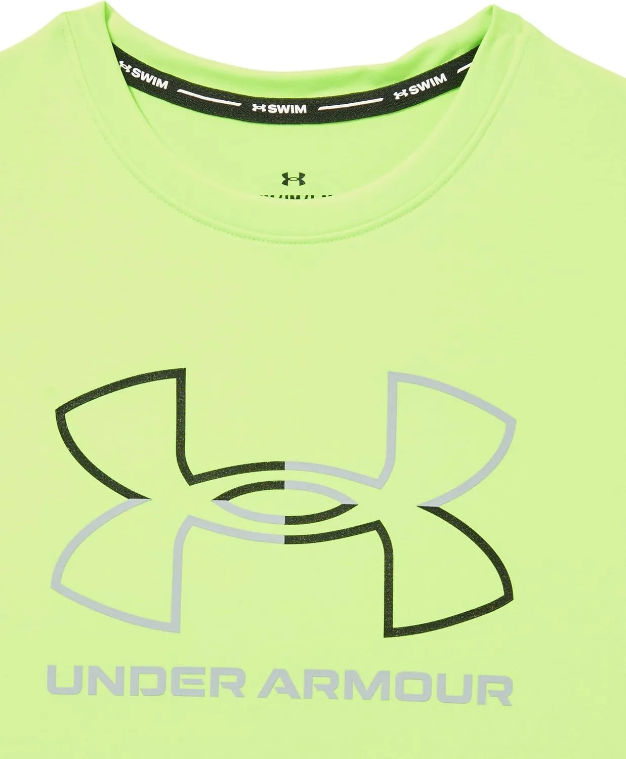 Under Armour Boys' Short Sleeve Rashguard, Salt-Resistant Swim Shirt, Built-in UPF 40  Sun Protection