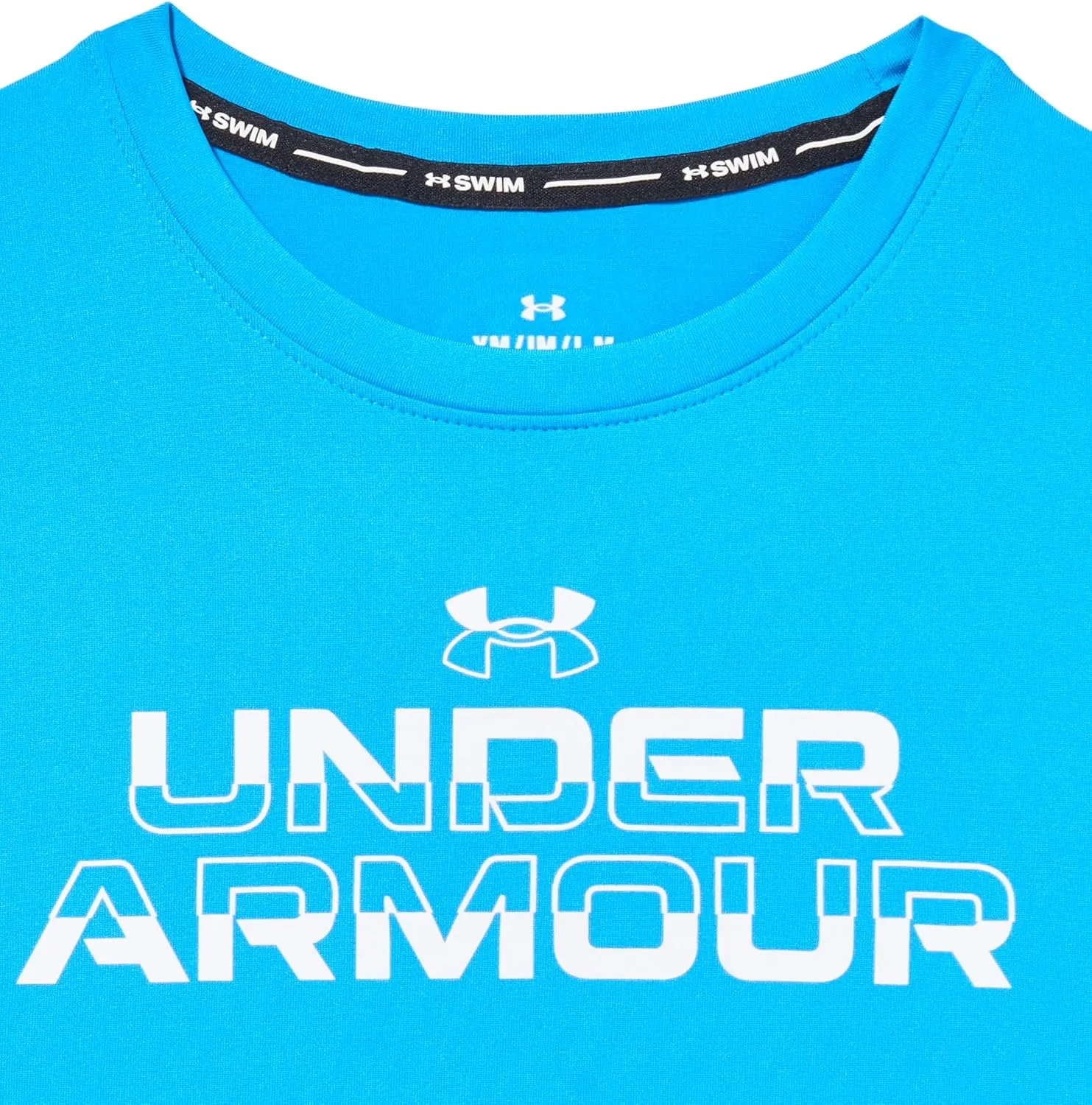 Under Armour Boys' Short Sleeve Rashguard, Salt-Resistant Swim Shirt, Built-in UPF 40  Sun Protection