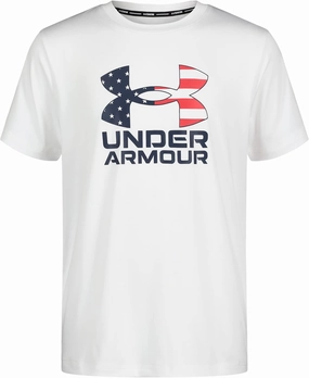 Under Armour Boys' Short Sleeve Rashguard, Salt-Resistant Swim Shirt, Built-in UPF 40  Sun Protection