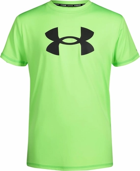 Under Armour Boys' Short Sleeve Rashguard, Salt-Resistant Swim Shirt, Built-in UPF 40  Sun Protection