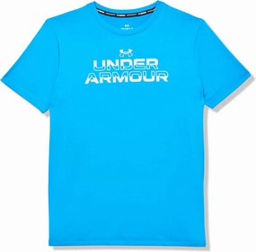 Under Armour Boys' Short Sleeve Rashguard, Salt-Resistant Swim Shirt, Built-in UPF 40  Sun Protection