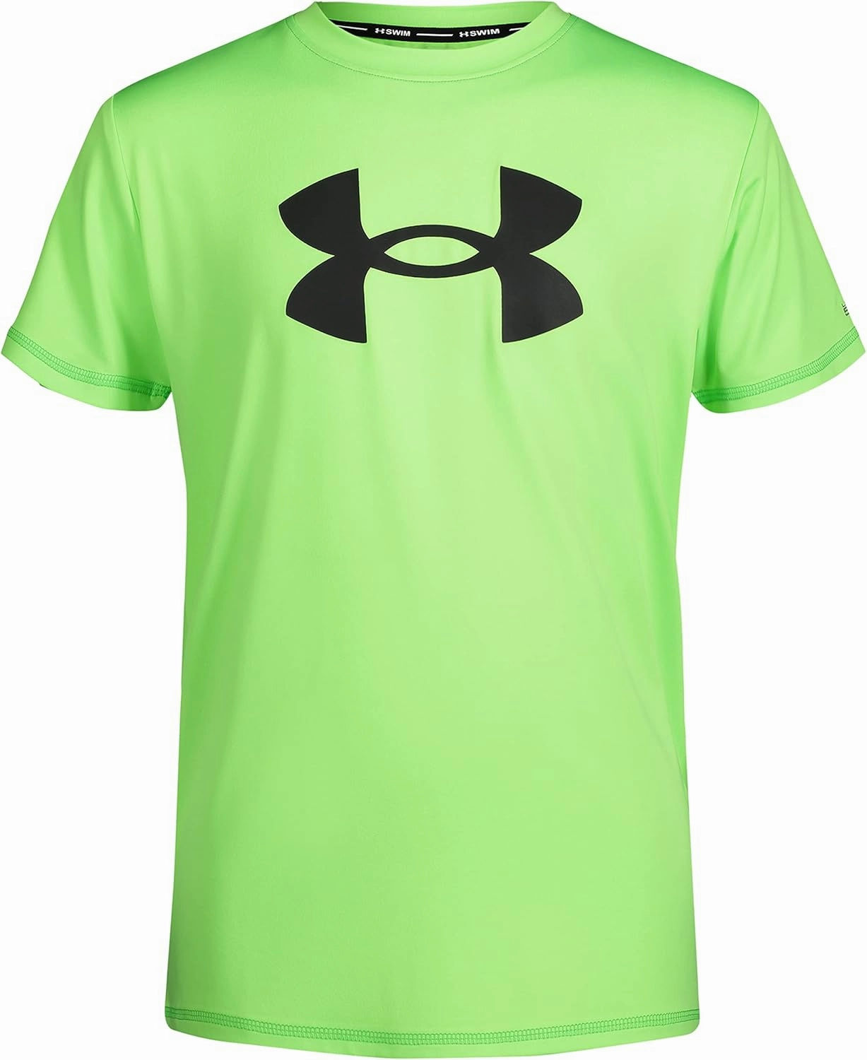 Under Armour Boys' Short Sleeve Rashguard, Salt-Resistant Swim Shirt, Built-in UPF 40  Sun Protection