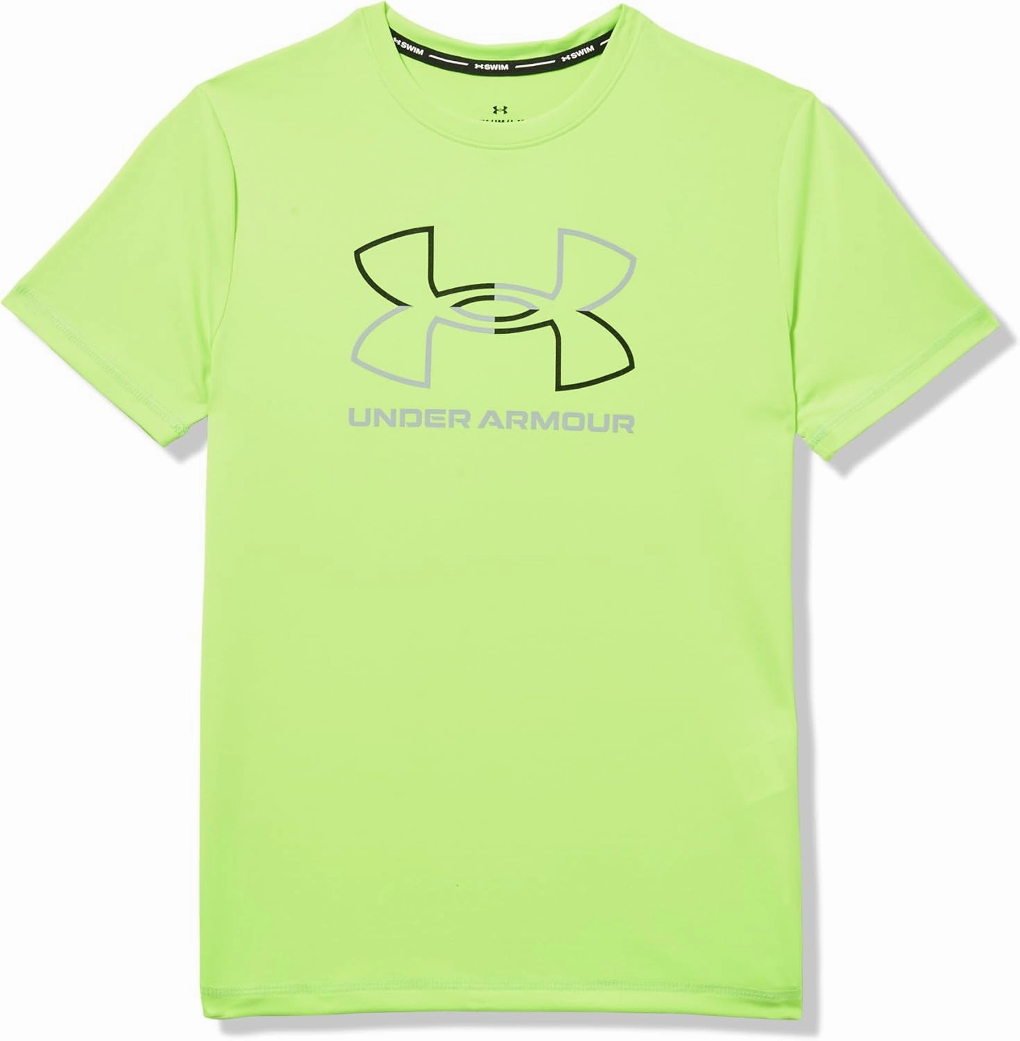 Under Armour Boys' Short Sleeve Rashguard, Salt-Resistant Swim Shirt, Built-in UPF 40  Sun Protection