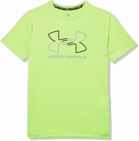 Under Armour Boys' Short Sleeve Rashguard, Salt-Resistant Swim Shirt, Built-in UPF 40  Sun Protection