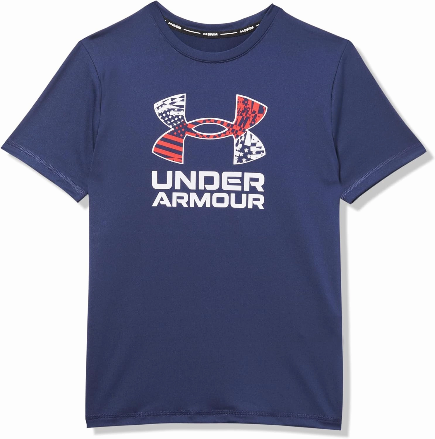 Under Armour Boys' Short Sleeve Rashguard, Salt-Resistant Swim Shirt, Built-in UPF 40  Sun Protection