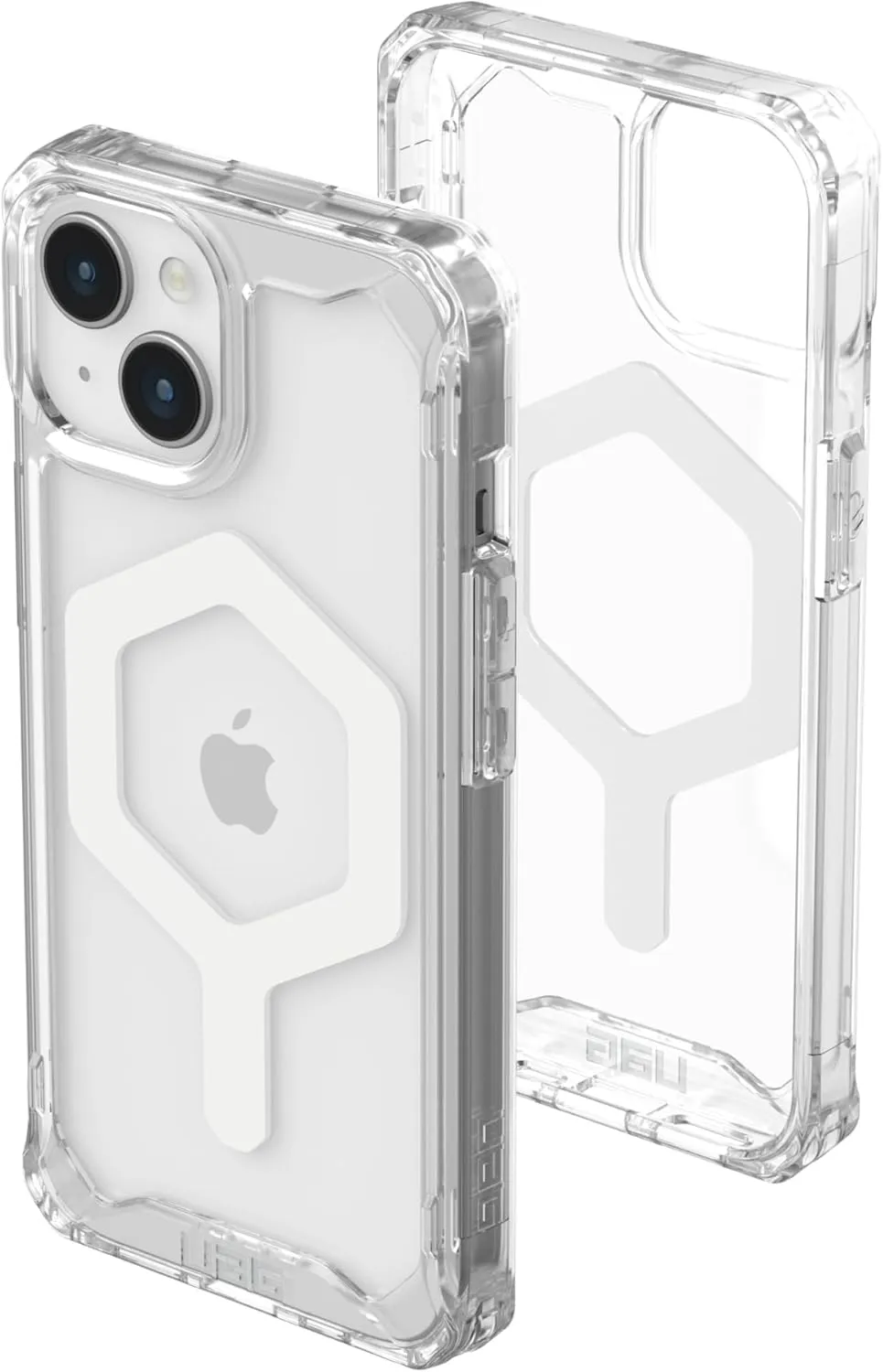 URBAN ARMOR GEAR UAG Case Compatible with iPhone 15 Case 6.1" Plyo Ice/White Built-in Magnet Compatible with MagSafe Charging Rugged Anti-Yellowing Transparent Clear Dropproof Protective Cover