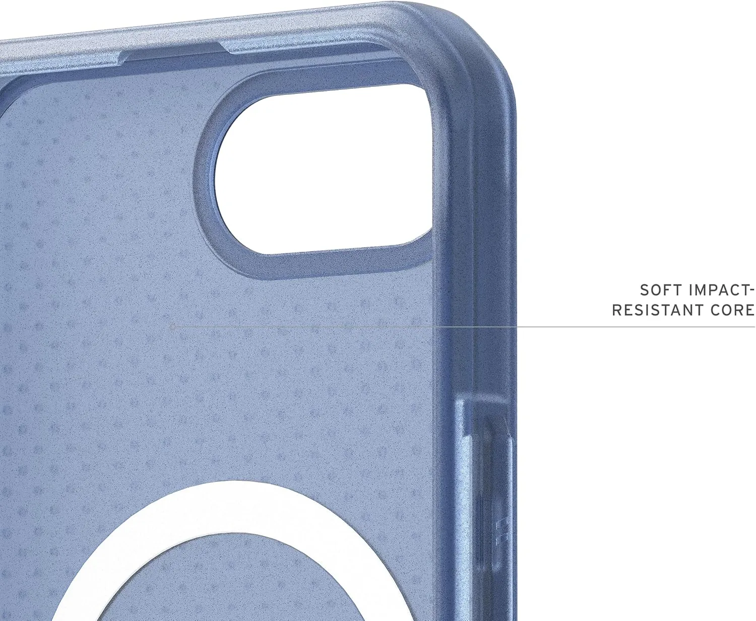 URBAN ARMOR GEAR UAG Designed for iPhone 16e Case Dot - Compatible with MagSafe Rugged Lightweight Textured Clear Military Grade Drop Proof Protective Cover, Cloud Blue