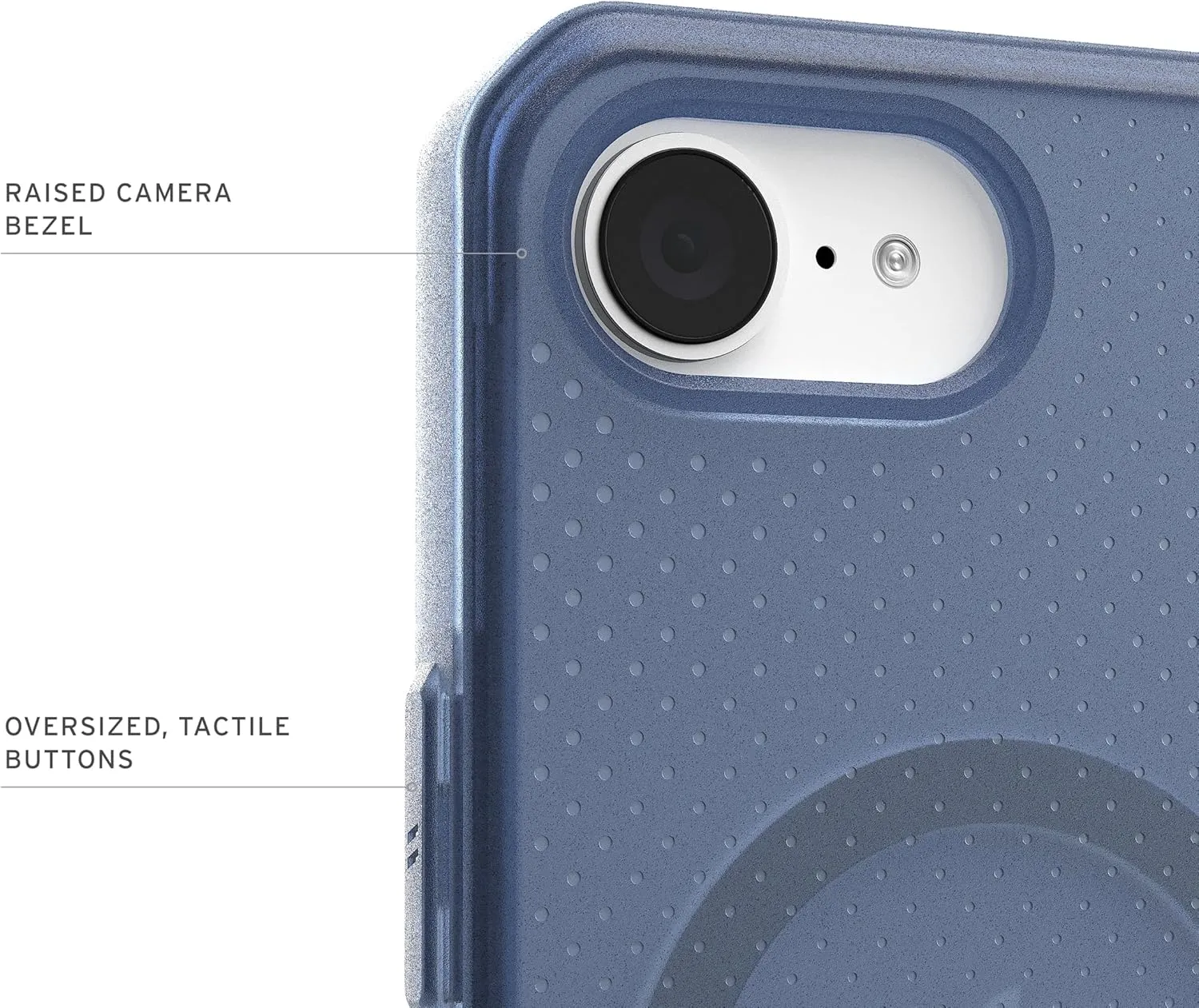 URBAN ARMOR GEAR UAG Designed for iPhone 16e Case Dot - Compatible with MagSafe Rugged Lightweight Textured Clear Military Grade Drop Proof Protective Cover, Cloud Blue