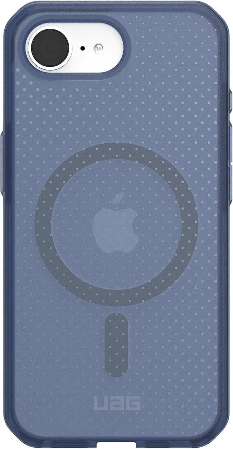 URBAN ARMOR GEAR UAG Designed for iPhone 16e Case Dot - Compatible with MagSafe Rugged Lightweight Textured Clear Military Grade Drop Proof Protective Cover, Cloud Blue