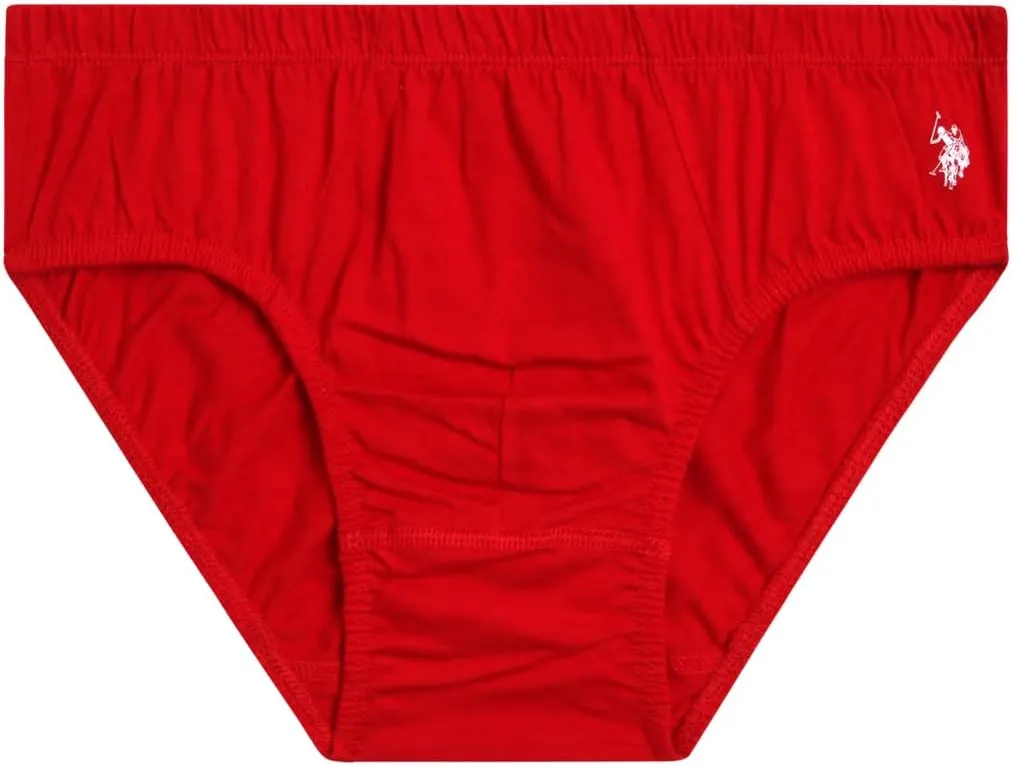 U.S. Polo Assn. Men's Low Rise Briefs - 6 Pack Soft Stretch Tag Free Cotton Underwear Briefs with Contour Pouch (Sizes: S-XL)