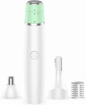 US-05脱毛002 Nose Hair Trimmer for Women & Men, 3-in-1 Facial Hair Remover for Peach Fuzz, Eyebrow Trimmer, Shaper & Shaver, Ear & Face Grooming Kit, USB-C Rechargeable
