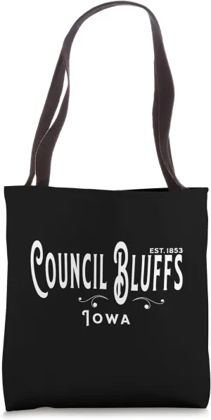 USA City Vintage Souvenir Visit Council Bluffs Iowa Tote Bag