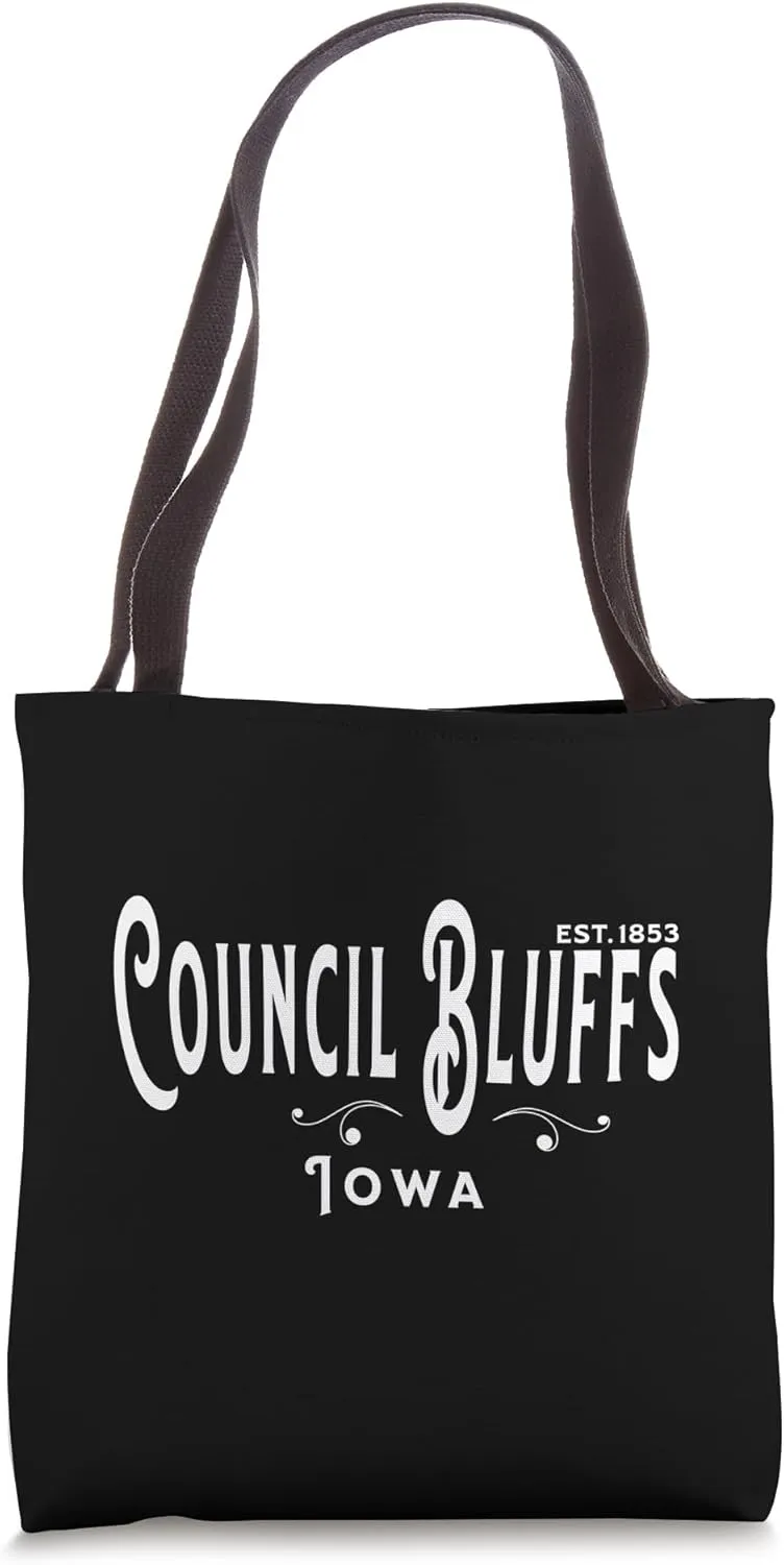 USA City Vintage Souvenir Visit Council Bluffs Iowa Tote Bag