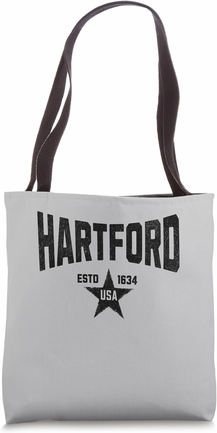 USA City Vintage Souvenir Visit Hartford Connecticut Tote Bag