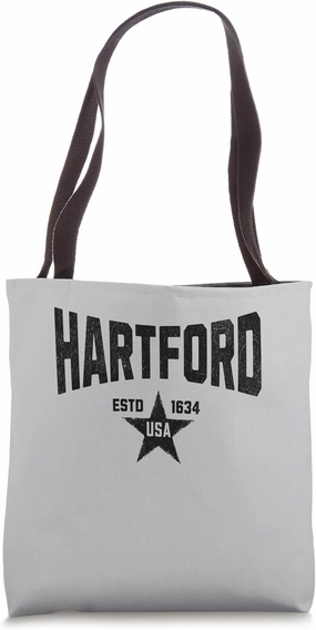 USA City Vintage Souvenir Visit Hartford Connecticut Tote Bag