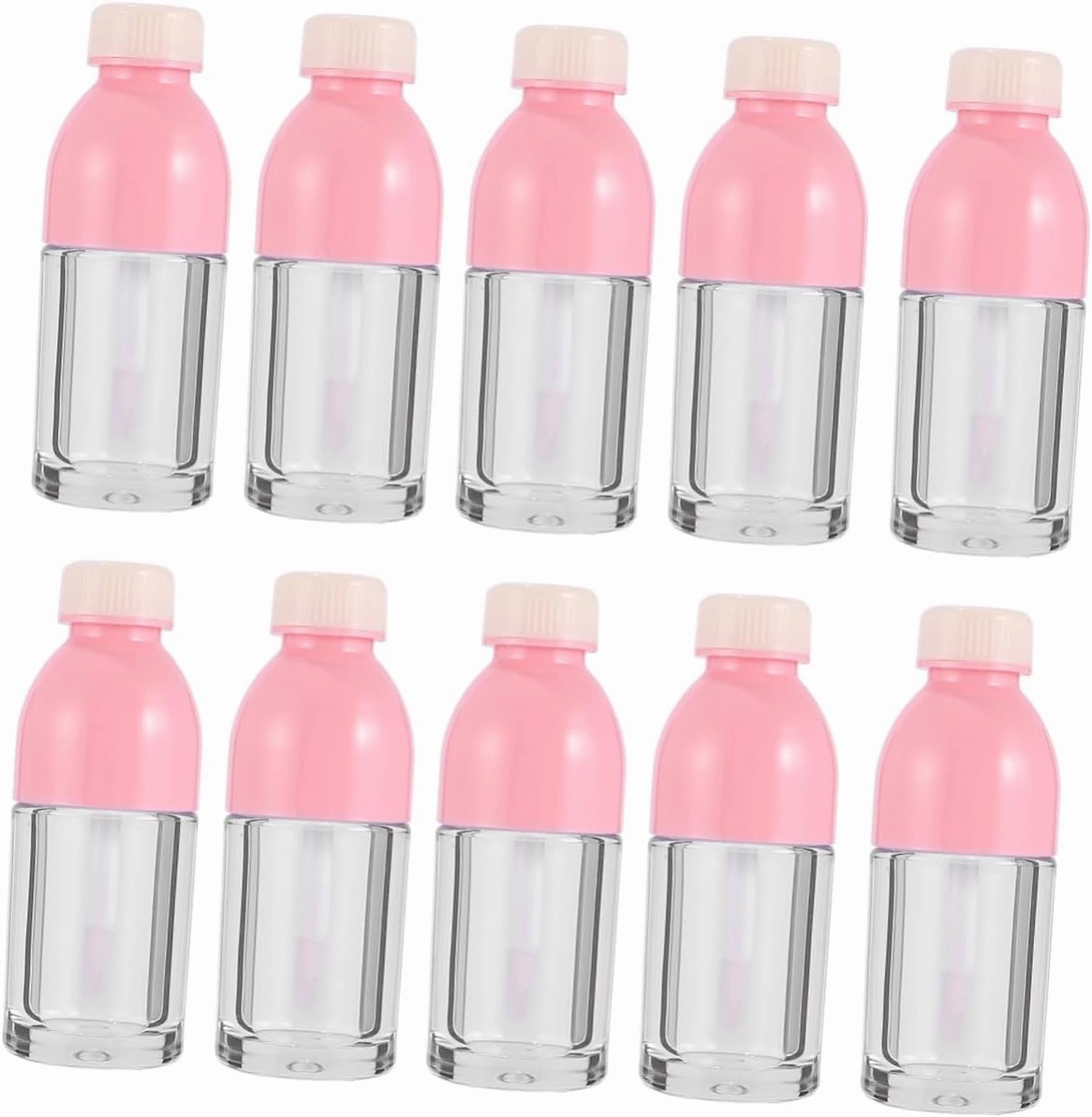 Vaguelly 1Bag Small Transparent Lip Gloss Bottles Refillable Empty Lip Gloss Tubes for Women for Travel Pink Color Lightweight Durable Design for