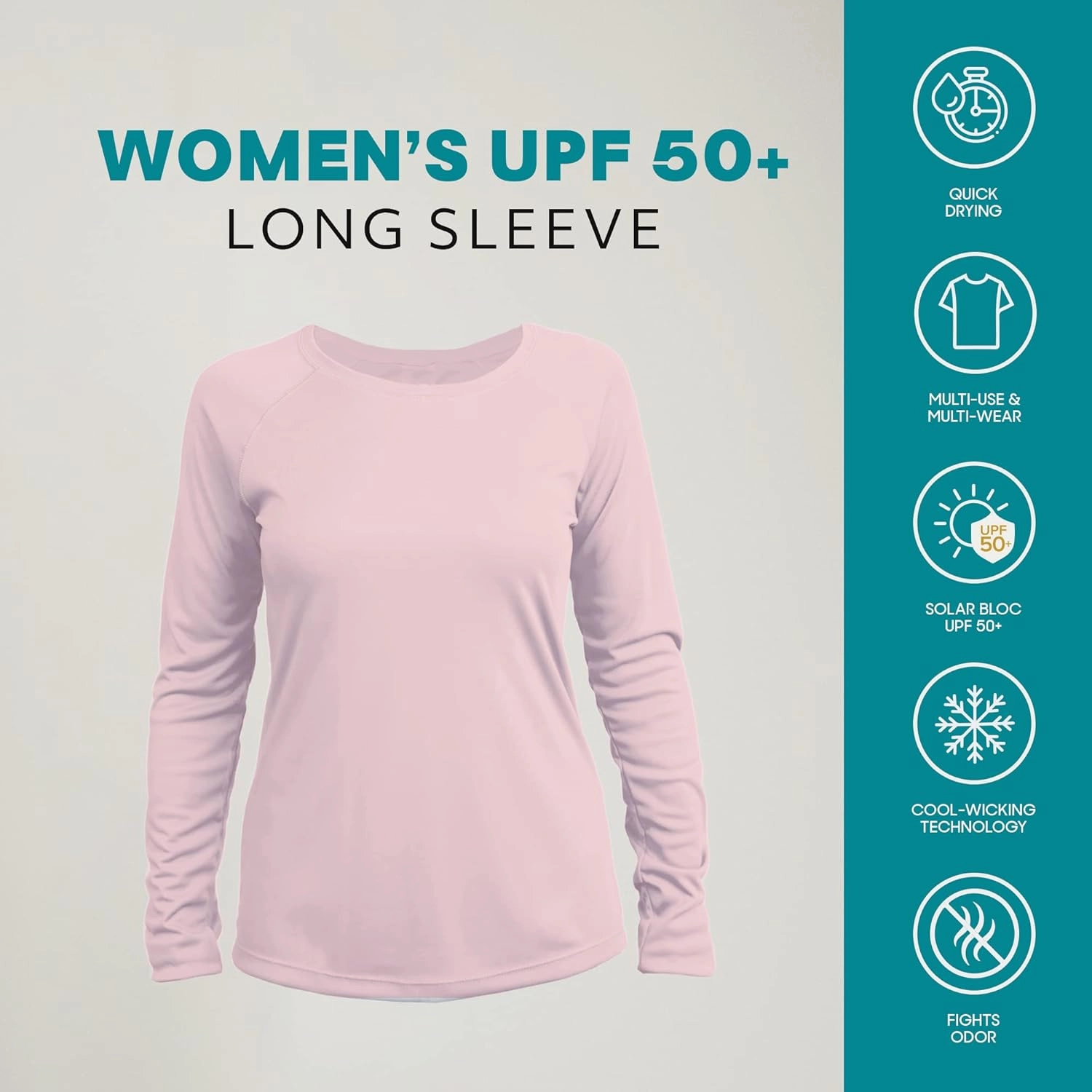 Vapor Apparel Women’s UPF 50  UV Sun Protection Long Sleeve Performance Regular Fit T-Shirt for Sports and Outdoor