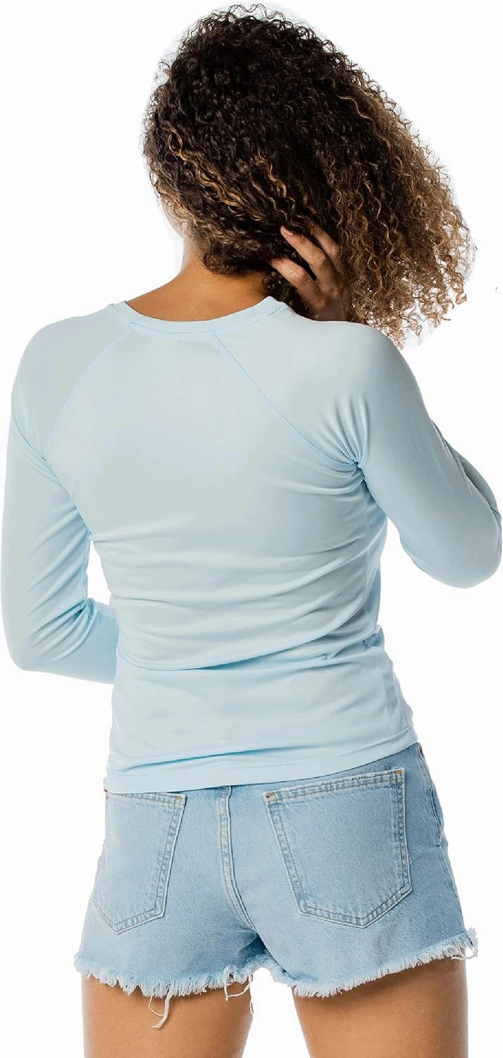 Vapor Apparel Women's V-Neck UPF 50  Sun Protection Outdoor Performance Long Sleeve T-Shirt