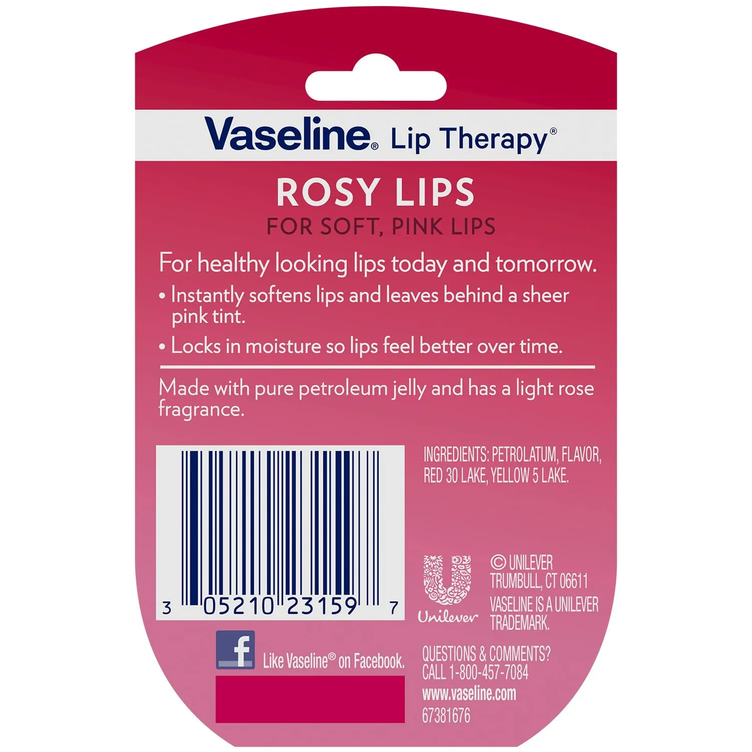 Vaseline Lip Therapy Tinted Lip Balm Mini, Rosy,0.25 Ounce (Pack of 8)