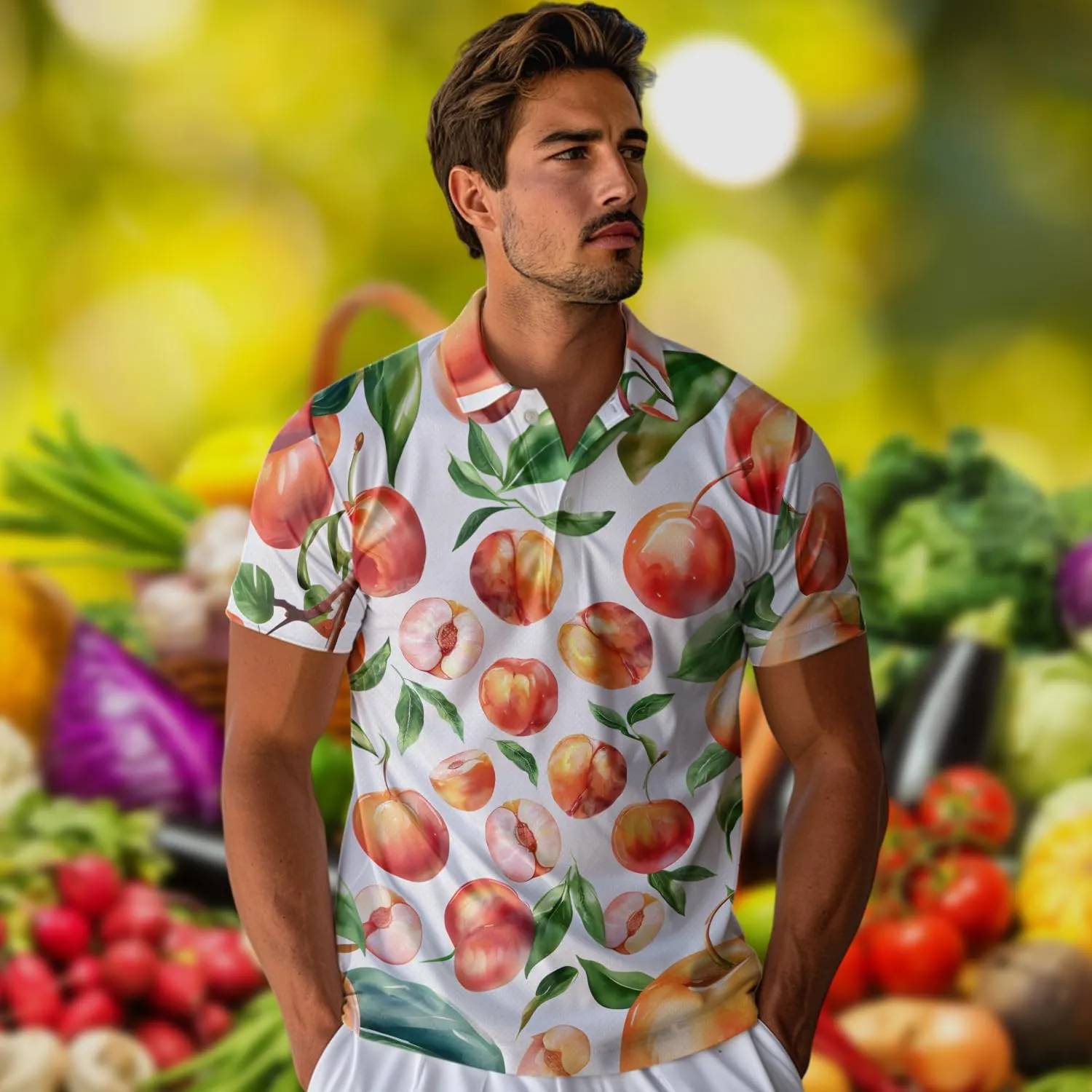 Vegetable Polo Shirts for Men - Vegan Lovers Short Sleeve Regular Fit Polo Shirts for Men Women Series 36