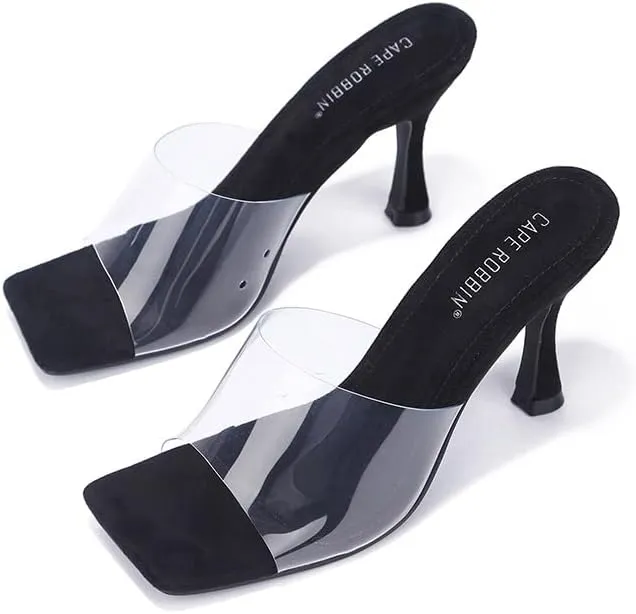 Veja Clear Square Toe Mid High Heels (Veja)