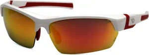 Venture Gear Tensaw Safety Glasses White-Red Frame Polarized Sky Red Mirror Lens