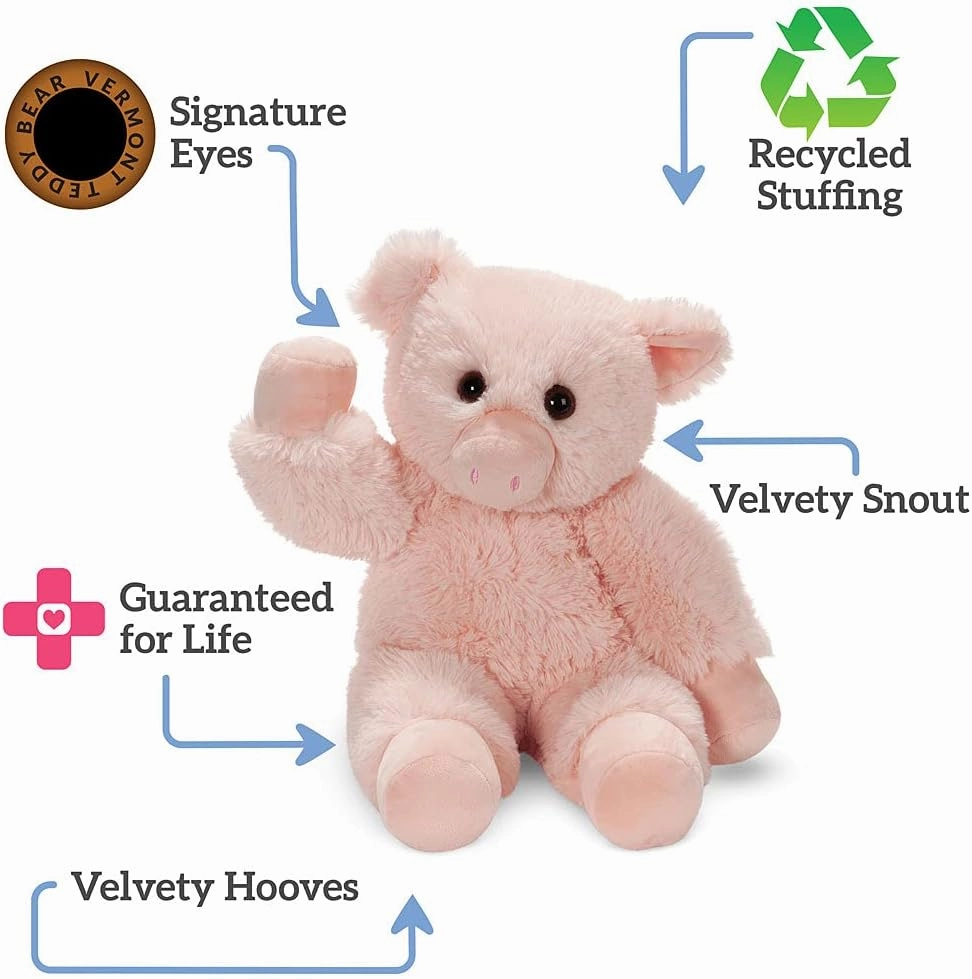 Vermont Teddy Bear Pig Stuffed Animal - Oh So Soft Pig Plush, Pink, 18 Inch