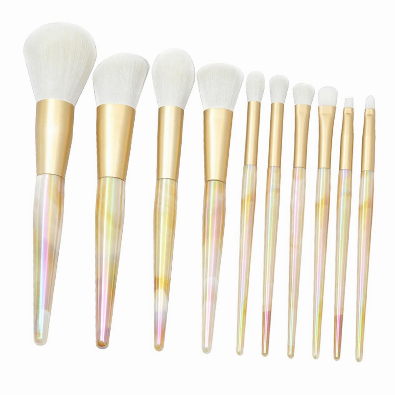 VICASKY 10pcs Marble Pattern Makeup Brush Foundation Blush and Eye Shadow Brushes for Contouring Blending and Highlighting for Makeup and Beginners