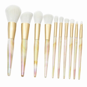 VICASKY 10pcs Marble Pattern Makeup Brush Foundation Blush and Eye Shadow Brushes for Contouring Blending and Highlighting for Makeup and Beginners