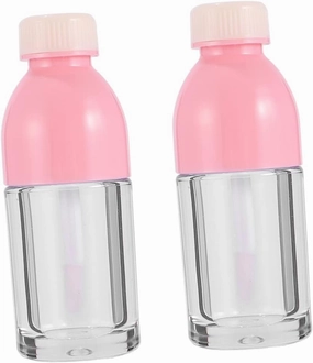 VICASKY 10pcs Small Lip Gloss Bottles Transparent Empty Lip Gloss Tubes for Women Durable Plastic Containers and Dye Liquid Travel Friendly Design Pink