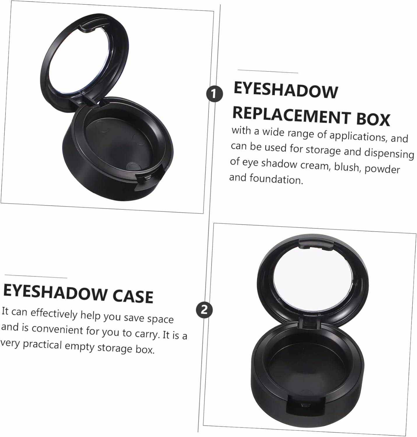 VICASKY 12pcs Eyeshadow Replacement Box Professional Makeup Container for Blush and Foundation Compact Design for Travel Lightweight and As Materials