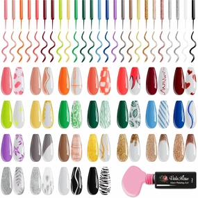 VidaRosa 25 Colors Gel Nail Liner Polish UV LED Painting Gel Polish for 3D Nail Art DIY Nail Design Nail Line Drawing Paintbrush Pen, Nail Painting Polish for Manicure Salon, 10ML
