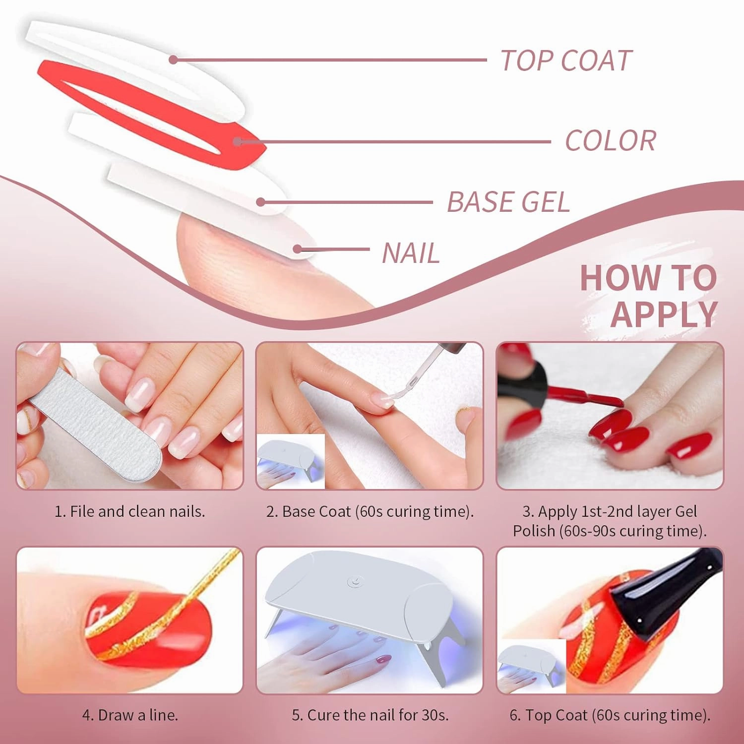 VidaRosa 25 Colors Gel Nail Liner Polish UV LED Painting Gel Polish for 3D Nail Art DIY Nail Design Nail Line Drawing Paintbrush Pen, Nail Painting Polish for Manicure Salon, 10ML