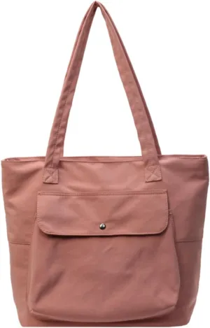 Vintage Tote Bag Large Capacity Retro Canvas Tote Bag with Zipper Women's Trendy Shoulder Bag for Work, Shopping
