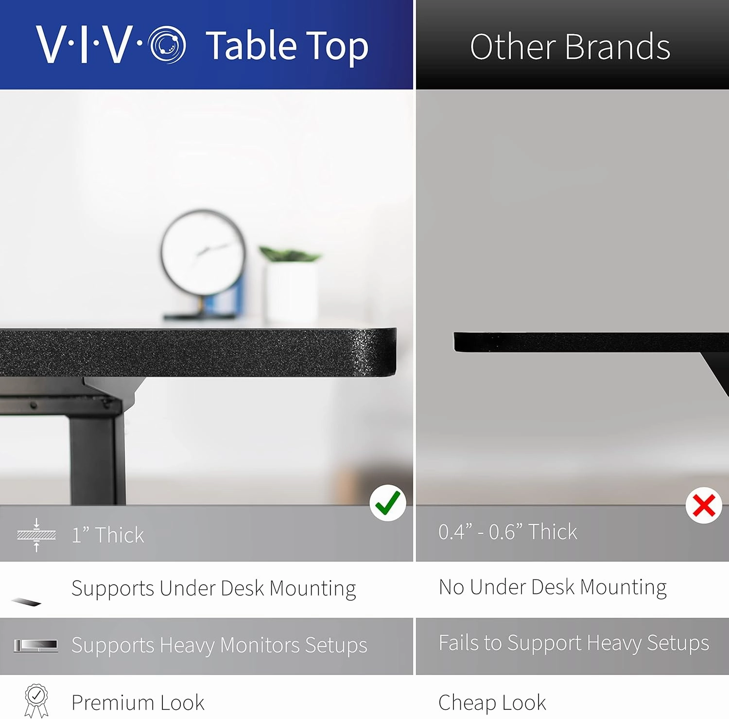 VIVO Electric 60 x 30 in Standing Desk, Memory Height Adjustment, 1B Series, Black Top Gray Frame, DESK-KIT-1G6B-30