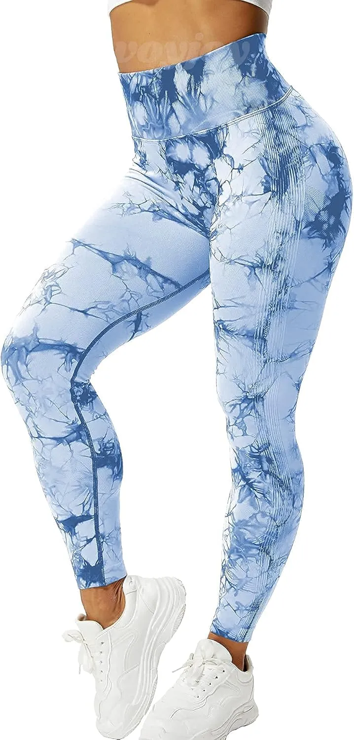 VOYJOY Seamless Leggings for Women High Waist Yoga Pants Scrunch Butt Lifting Elastic Tights
