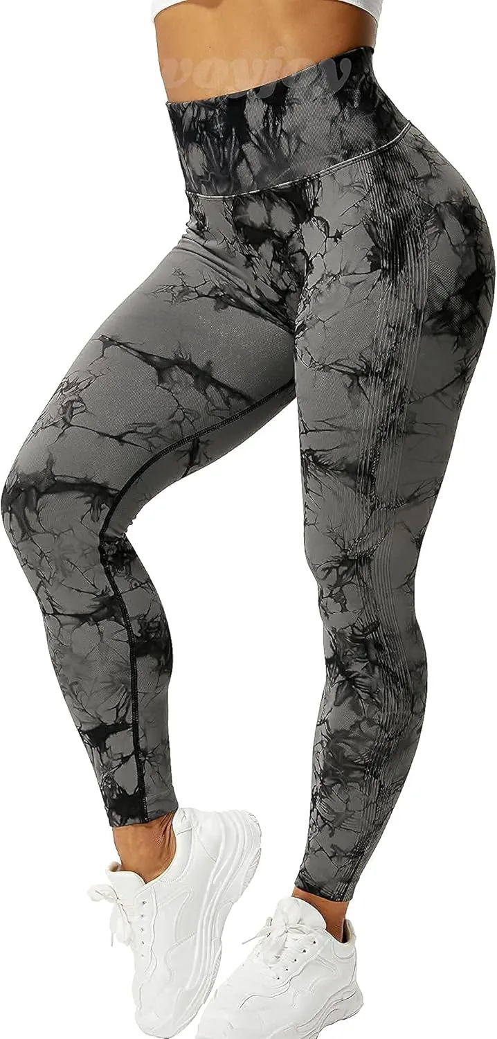 VOYJOY Seamless Leggings for Women High Waist Yoga Pants Scrunch Butt Lifting Elastic Tights