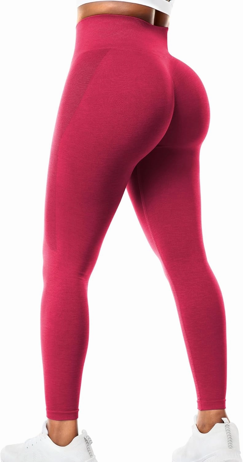 VOYJOY Athletic Workout Scrunch Leggings for Women High Waist Seamless Gym Pants Tummy Control Amplify Tights