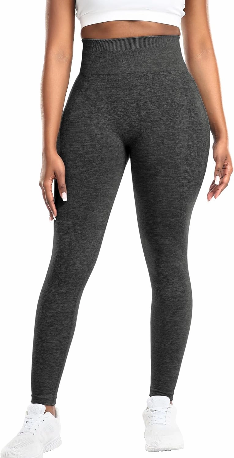 VOYJOY Athletic Workout Scrunch Leggings for Women High Waist Seamless Gym Pants Tummy Control Amplify Tights