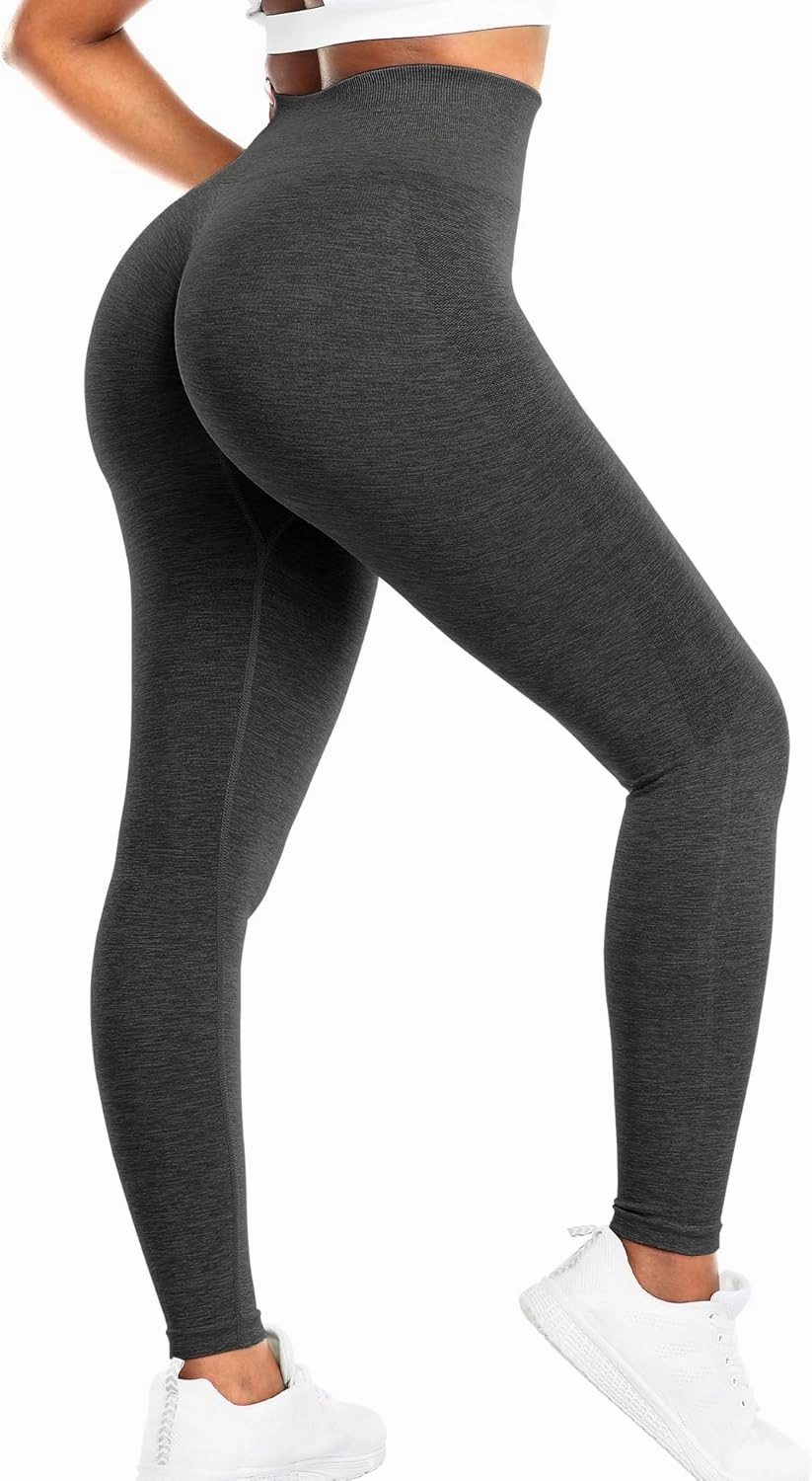 VOYJOY Athletic Workout Scrunch Leggings for Women High Waist Seamless Gym Pants Tummy Control Amplify Tights