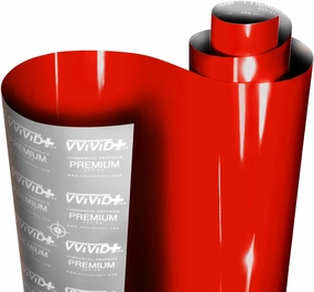 VViViD  Ultra Gloss Racing Red Vinyl Car Wrap Premium Paint Replacement Film Roll with Nano Air Release Technology, Stretchable Protective Cap Liner, Self Adhesive (1.5ft x 5ft)