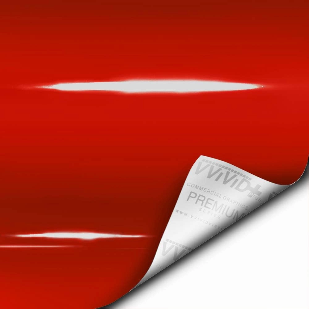 VViViD  Ultra Gloss Racing Red Vinyl Car Wrap Premium Paint Replacement Film Roll with Nano Air Release Technology, Stretchable Protective Cap Liner, Self Adhesive (1.5ft x 5ft)