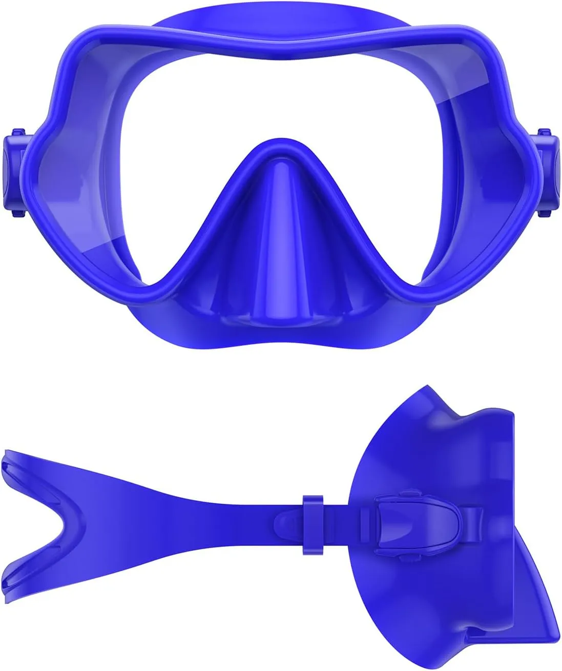W WSTOO Full Silicone Swimming Goggles with Nose Cover,Panoramic View Antiglare Tempered Glass Snorkel Mask Anti-Fog&Leak for Swim Snorkeling Scuba Diving