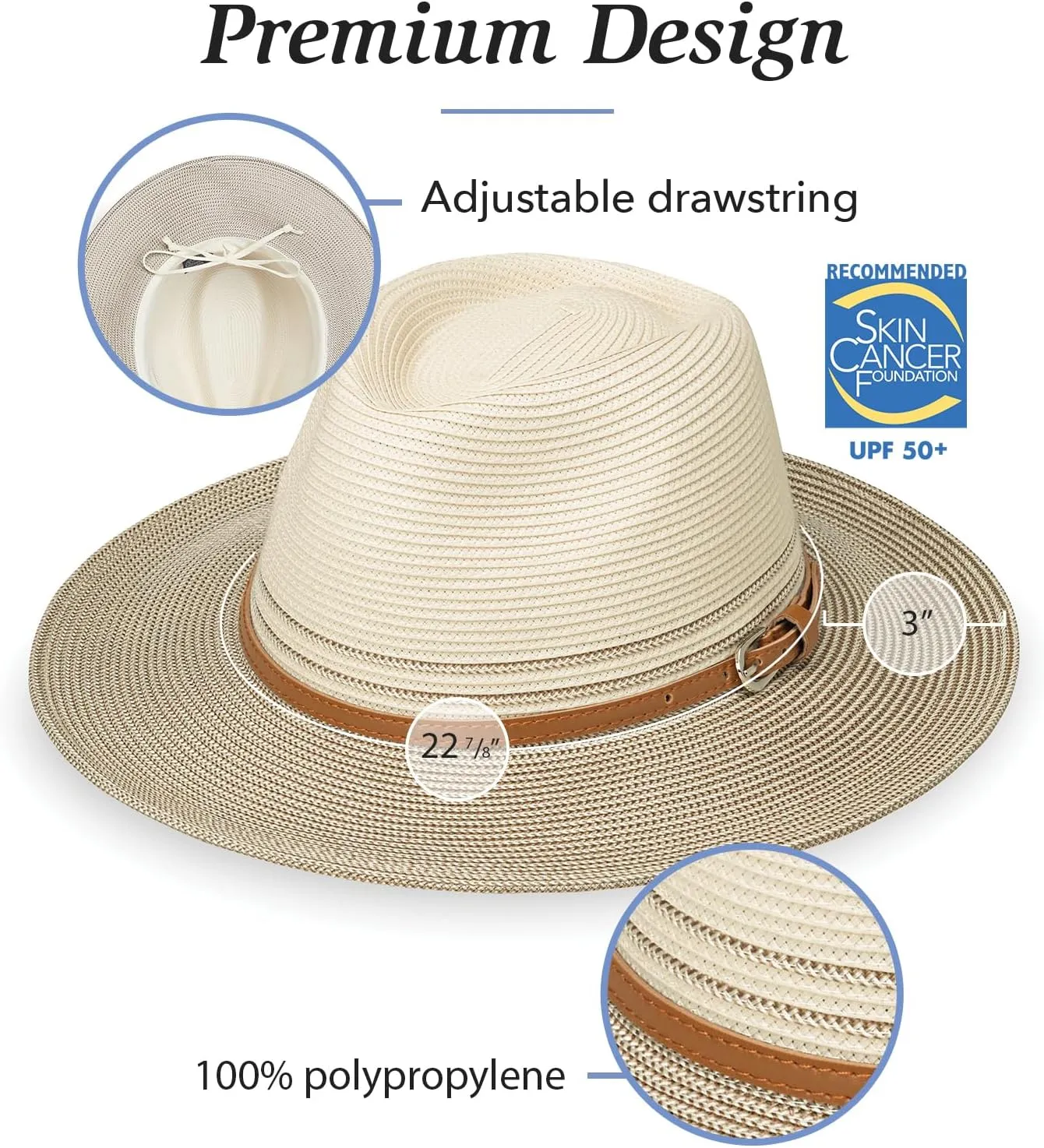 Wallaroo Hat Company Women’s Kristy Fedora – UPF 50 , UV Sun Protection, Sun Hat, Packable Design, Adjustable, Medium Size