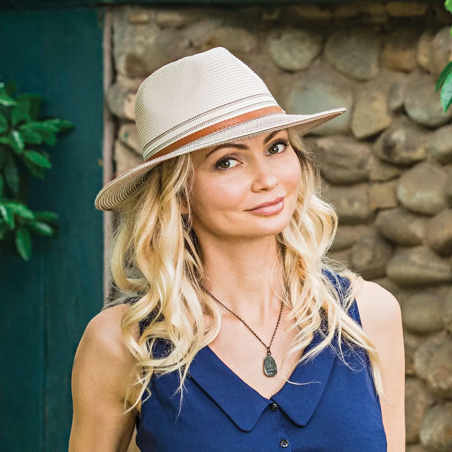 Wallaroo Hat Company Women’s Kristy Fedora – UPF 50 , UV Sun Protection, Sun Hat, Packable Design, Adjustable, Medium Size