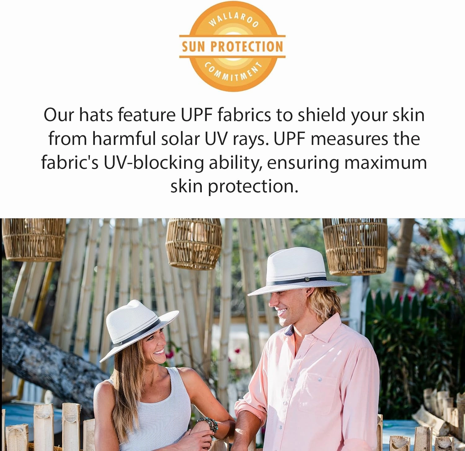 Wallaroo Hat Company Men’s Palm Beach Fedora – UPF 50  UV Sun Protection, Wide Brim Sun Hat, Packable Design, Adjustable Size