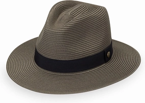 Wallaroo Hat Company Men’s Palm Beach Fedora – UPF 50  UV Sun Protection, Wide Brim Sun Hat, Packable Design, Adjustable Size